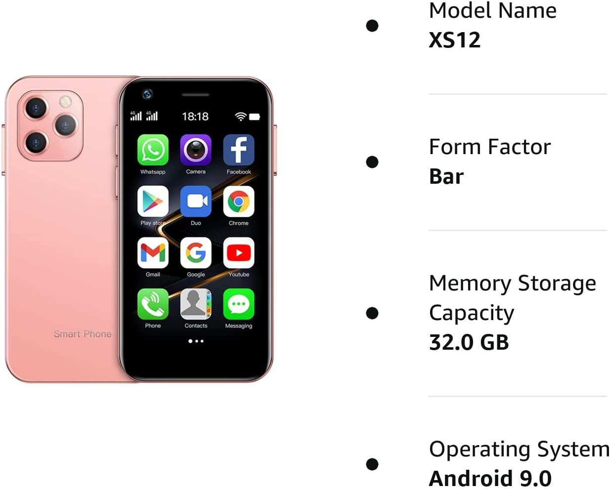251026033515683_1 Global Version Soyes XS12 Mini 4G Smartphone 3.0 Inch Dual Sim Ultra Thin Unlocked Card Mobile Phone WiFi Bluetooth Hotspot Student Pocket Cellphone (Pink 32GB) - Image 1